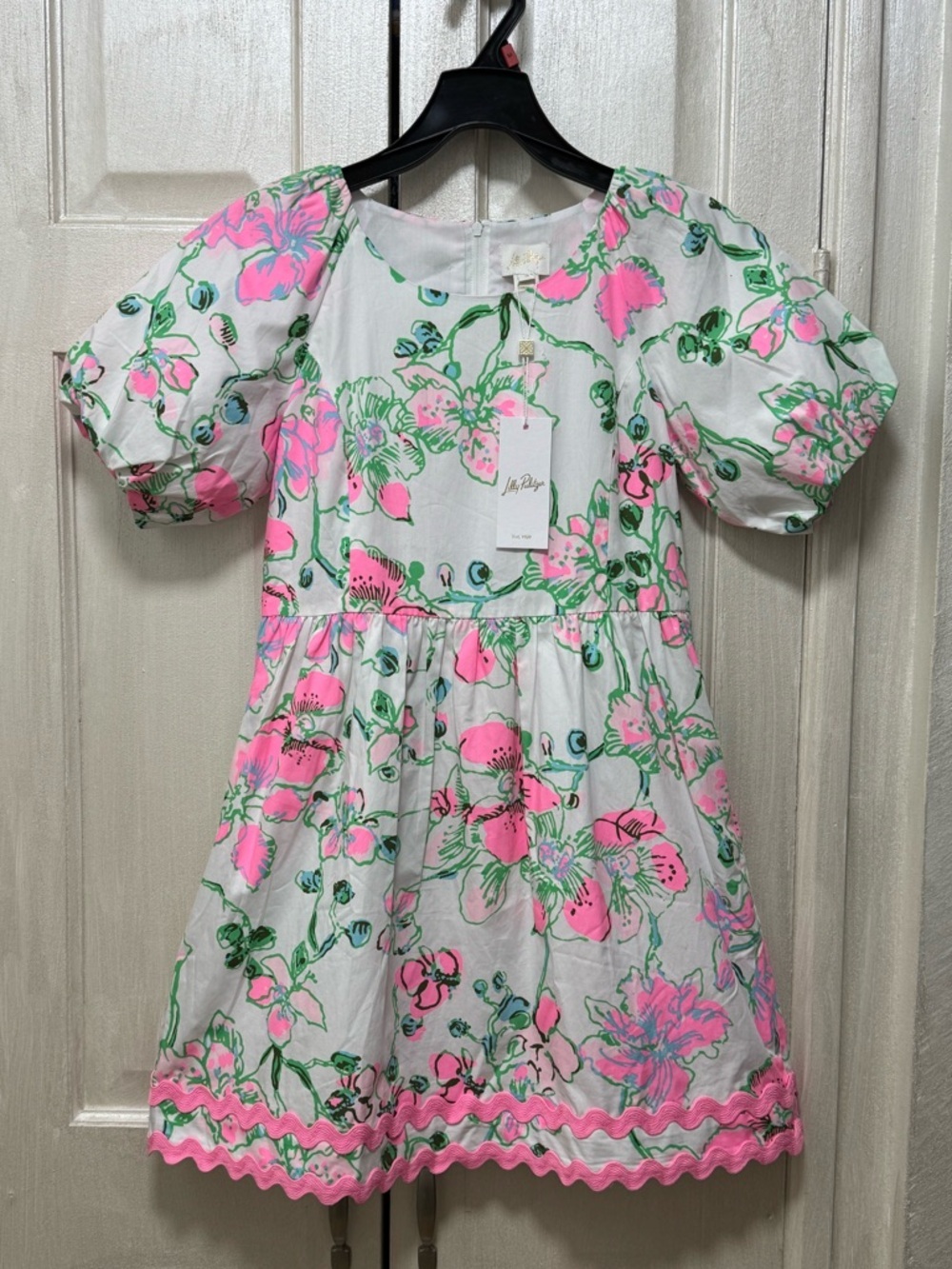 Lilly Pulitzer Girls 12 Mini Knoxlie Dress-Multi Oversized Orchids